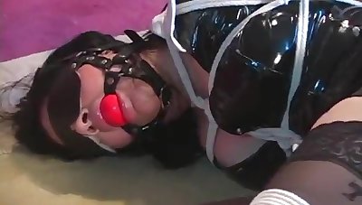 Woman Blindfolded And Ball Gagged